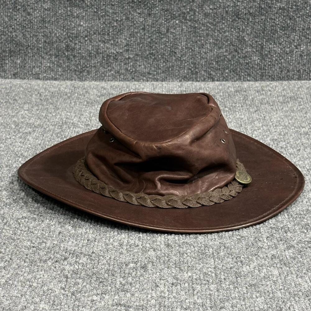 Outback Survival Gear Hat Slouch Womens Medium Brown Kangaroo Softy Leather